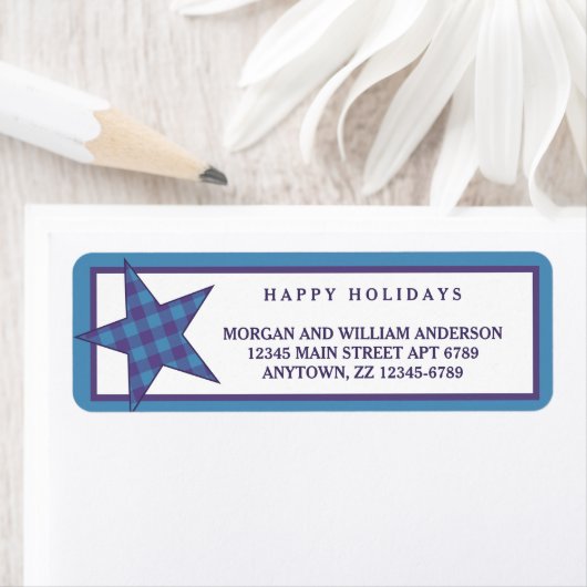 Pset Blue Paars Modern Rustic Star Stylish Etiket (Insitu)