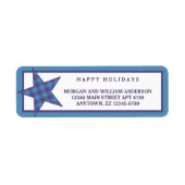 Pset Blue Paars Modern Rustic Star Stylish Etiket (Voorkant)