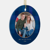 Pset Blue Photo met kerstmis Keramisch Ornament (Rechts)