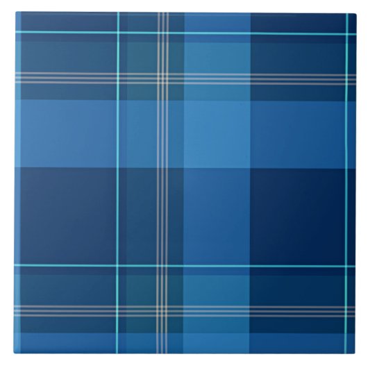 Pset, Blue Tartan patroon Tegeltje (Voorkant)
