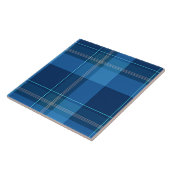 Pset, Blue Tartan patroon Tegeltje (Zijkant)
