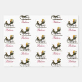 Pset + Botanische  smalle kerst Inpakpapier Vel (Voorkant 3)