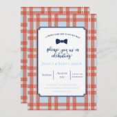 Pset Bow Stropdas Baby Boy Shower Uitnodiging (Voorkant / Achterkant)