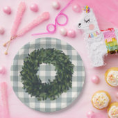 Pset Boxwood Wreater Farmhouse Style Trendy Party Papieren Bordje (Feest)