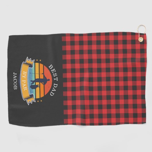 Pset Buffalo Rustic Fathers Dag Beste vader van Pa Golfhanddoek (Horizontaal)
