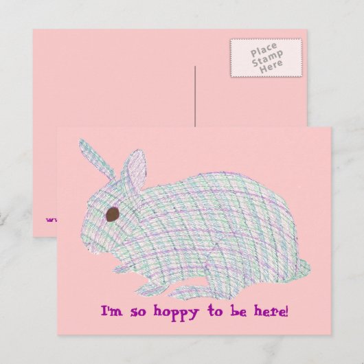 Pset Bunny, ik ben zo hopeloos om hier briefkaarte Briefkaart (Voorkant / Achterkant)