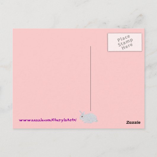 Pset Bunny, ik ben zo hopeloos om hier briefkaarte Briefkaart (Achterkant)