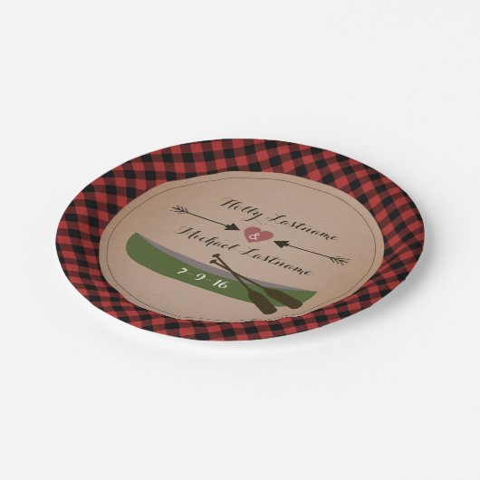 Pset Canoe + Arrows Rustic Wedding Papieren Bordje (Gekanteld)