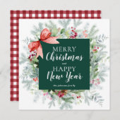 Pset Check Winter Wreats Kerstmis Feestdagenkaart (Voorkant / Achterkant)