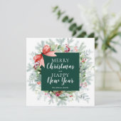 Pset Check Winter Wreats Kerstmis Feestdagenkaart (Staand voorkant)