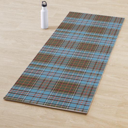 Pset Clan Anderson Blauwgroen Check Tartan Yogamat (In situ)