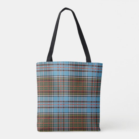 Pset Clan Anderson Tartan Blauwgroen grijze cheque Tote Bag (Achterkant)