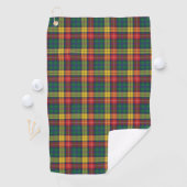 Pset Clan Buchanan Tartan Red Yellow Green check Golfhanddoek (Insitu)