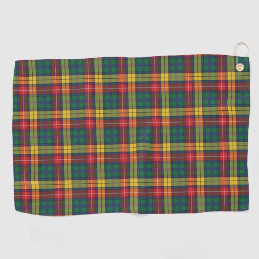 Pset Clan Buchanan Tartan Red Yellow Green check Golfhanddoek (Horizontaal)