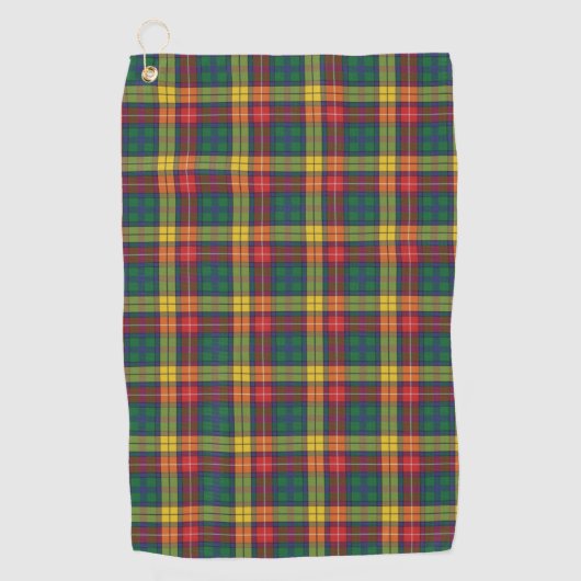Pset Clan Buchanan Tartan Red Yellow Green check Golfhanddoek (Voorkant)
