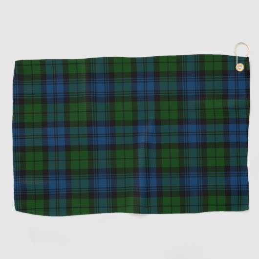 Pset Clan Campbell Milblauw Groen Tartan Golfhanddoek (Horizontaal)
