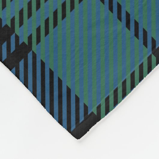 Pset Clan Campbell Tartan Green Blue Black Check Fleece Deken (Hoek)