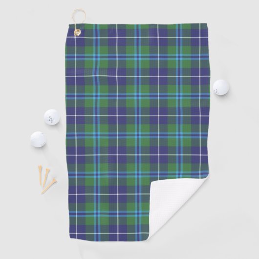 Pset Clan Douglas Blue Green Check Tartan Golfhanddoek (Insitu)