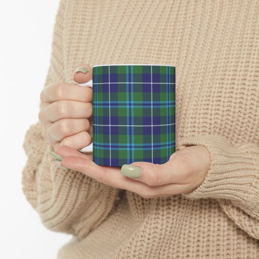 Pset Clan Douglas Tartan Blue Green Check Koffiemok