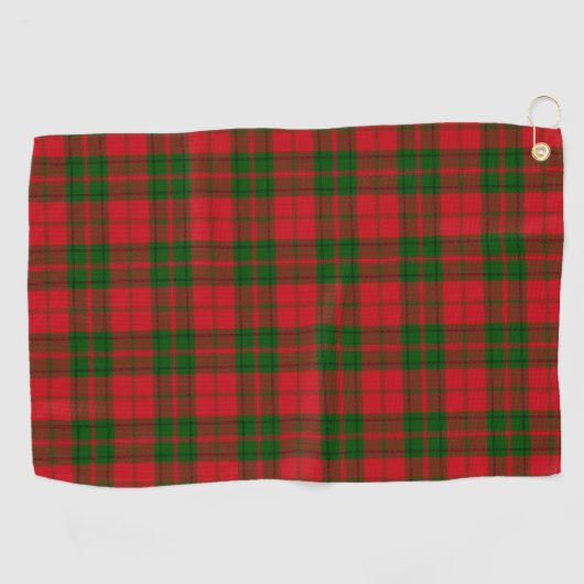 Pset Clan Drummond Red Green Check Tartan Golfhanddoek (Horizontaal)