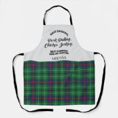 Pset Clan Duncan Green Gecontroleerd Tartan Kitche Schort (Voorkant)