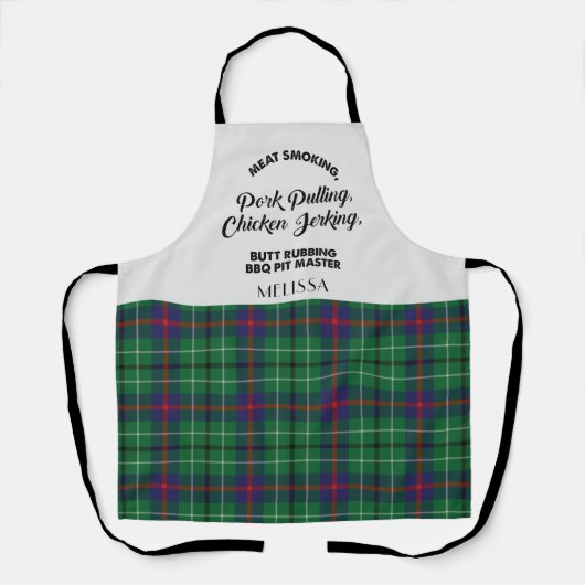 Pset Clan Duncan Green Gecontroleerd Tartan Kitche Schort (Voorkant)