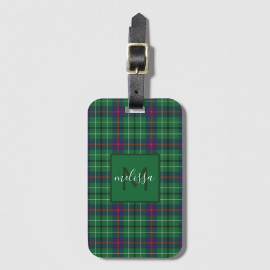 Pset Clan Duncan Tartan Gepersonaliseerd Monogram Bagagelabel (Voorkant (verticaal))