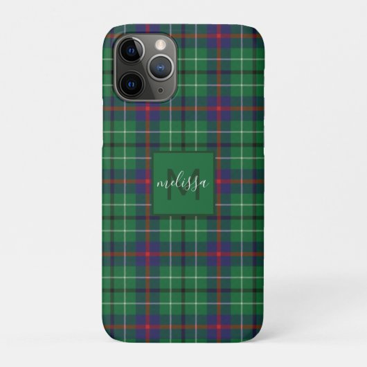 Pset Clan Duncan Tartan Gepersonaliseerd Monogram Case-Mate iPhone Case (Achterkant)