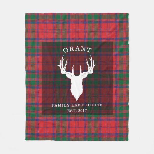 Pset Clan Grant Tartan Family Lake House Fleece Deken (Voorkant)