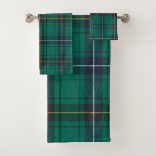 Pset Clan Henderson Green Check Tartan Bad Handdoek
