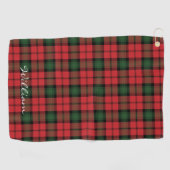 Pset Clan Kerr Red Green Black Tartan personaliser Golfhanddoek (Horizontaal)