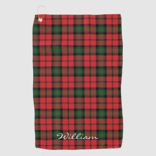 Pset Clan Kerr Red Green Black Tartan personaliser Golfhanddoek