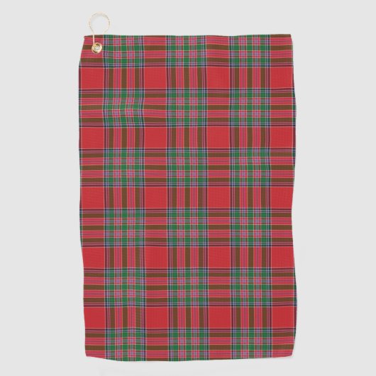 Pset Clan MacBean Red Green Check Tartan Golfhanddoek (Voorkant)