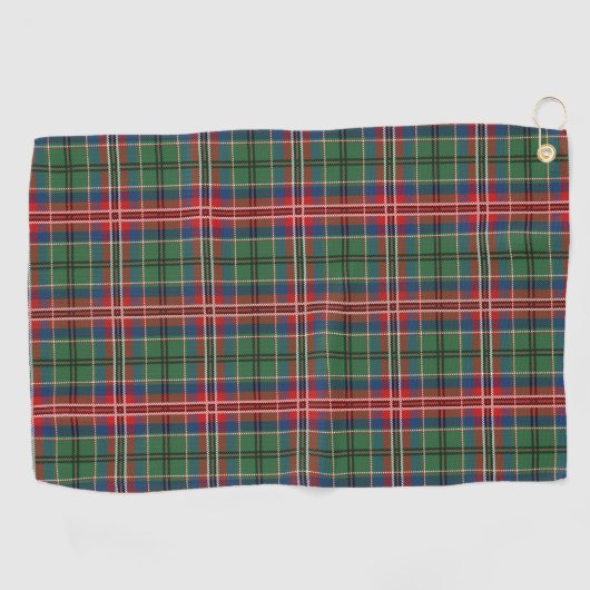 Pset Clan MacCulloch Red Green Blue Check Tartan Golfhanddoek (Horizontaal)