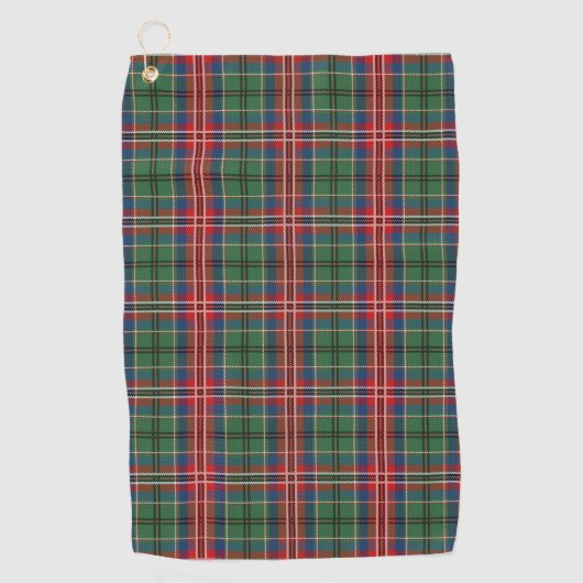 Pset Clan MacCulloch Red Green Blue Check Tartan Golfhanddoek (Voorkant)