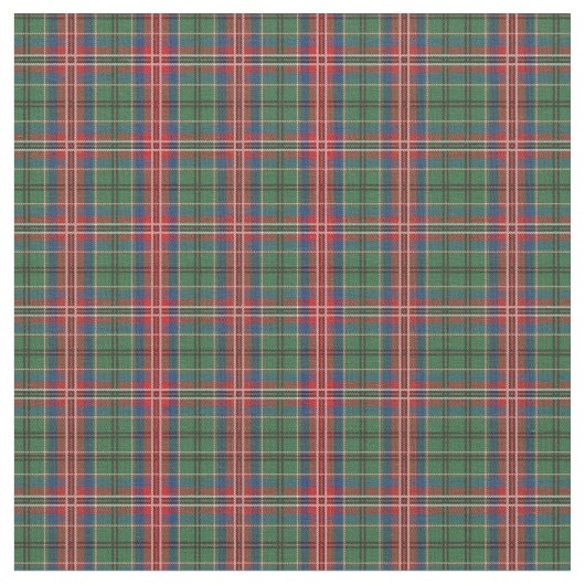 Pset Clan MacCulloch Tartan Green Red Check Stof (Close Up)