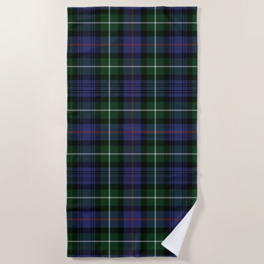 Pset Clan MacKenzie Green Paars Check Tartan Strandlaken (Voorkant)