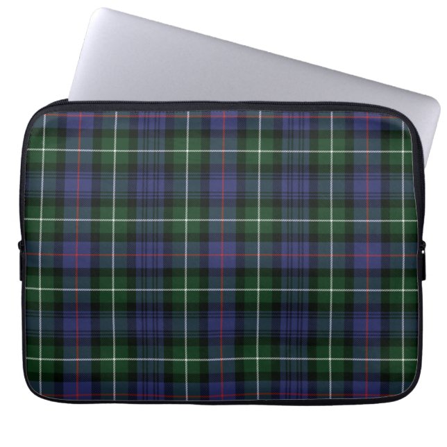 Pset Clan MacKenzie Paars Grey Tartan Laptop Sleeve (Voorkant)