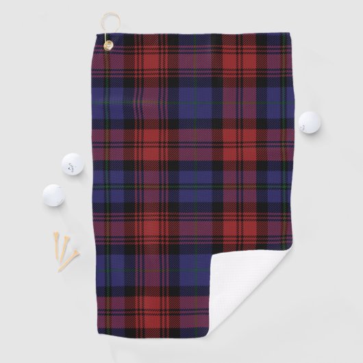 Pset Clan MacLachlan Paars Black Check Tartan Golfhanddoek (Insitu)