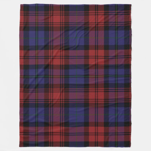 Pset Clan MacLachlan Tartan Red Paarse check Fleece Deken (Voorkant)