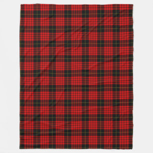 Pset Clan MacQueen Tartan Red Black Check Pattern Fleece Deken