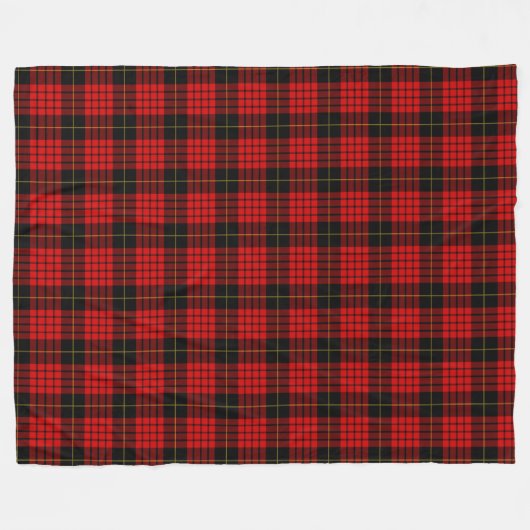 Pset Clan MacQueen Tartan Red Black Check Pattern Fleece Deken (Voorkant (Horizontaal))