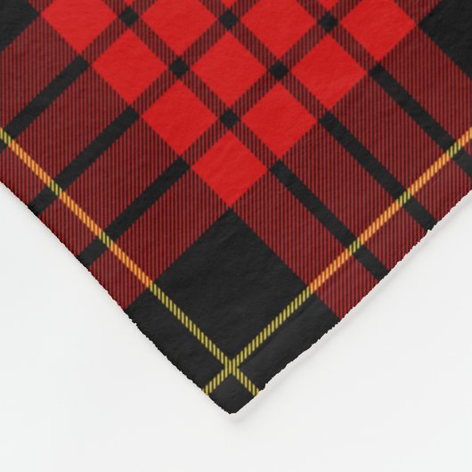 Pset Clan MacQueen Tartan Red Black Check Pattern Fleece Deken (Hoek)