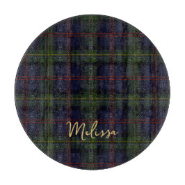 Pset Clan Malcolm Green Paars Script Tartan Snijplank
