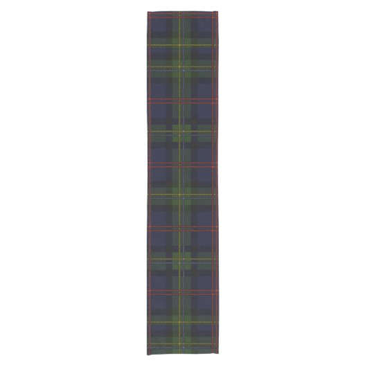 Pset Clan Malcolm Green Rustic Tartan Korte Tafelloper (Voorkant)