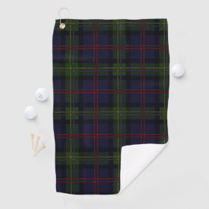 Pset Clan Malcolm Paars Green Black Check Tartan Golfhanddoek