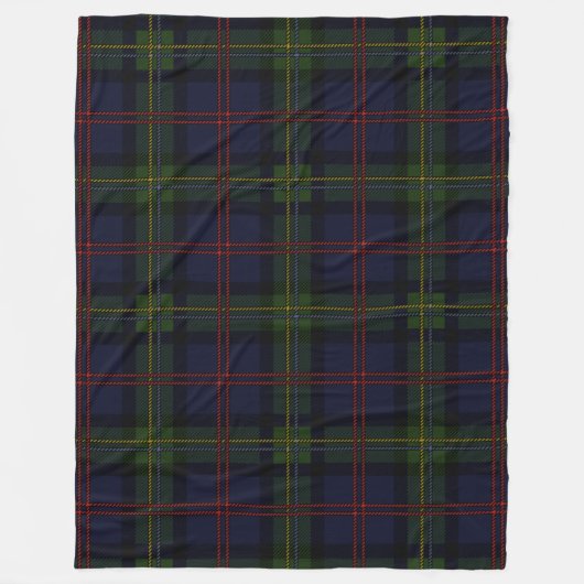 Pset Clan Malcolm Tartan Black Paars Pattern Fleece Deken (Voorkant)