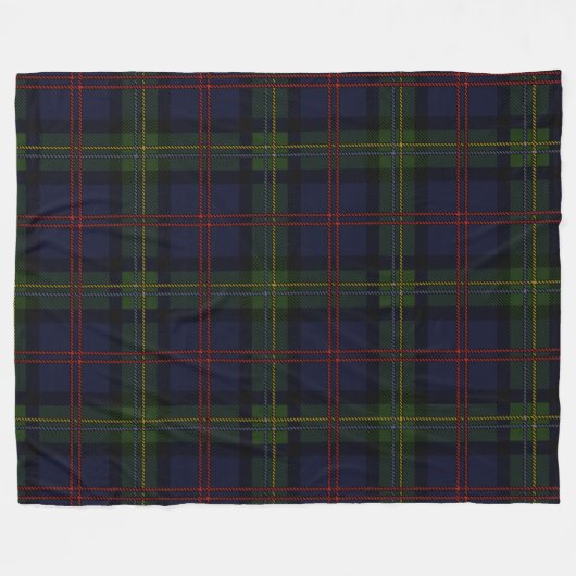 Pset Clan Malcolm Tartan Black Paars Pattern Fleece Deken (Voorkant (Horizontaal))