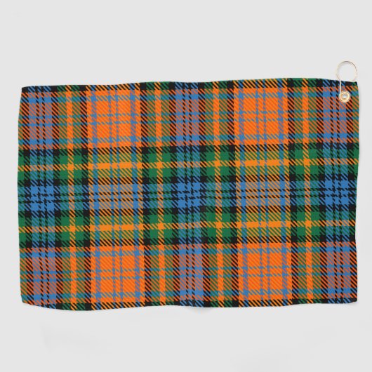 Pset Clan Murray Oranje Blue Green Check Tartan Golfhanddoek (Horizontaal)
