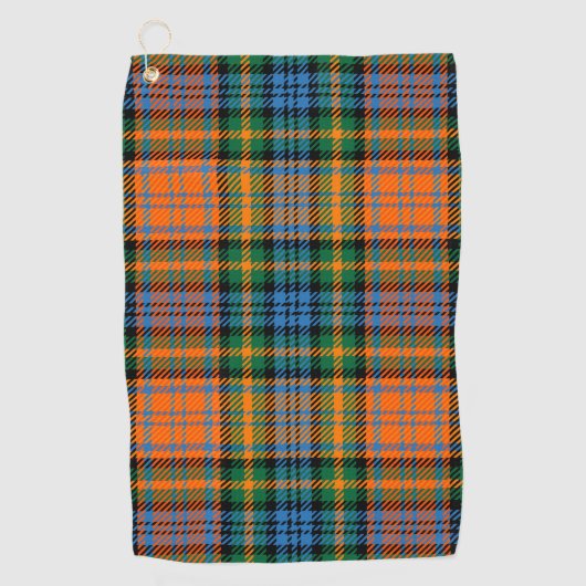 Pset Clan Murray Oranje Blue Green Check Tartan Golfhanddoek (Voorkant)